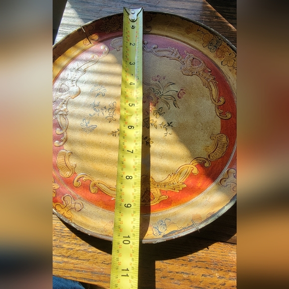 Vtg* Hand crafted floral wooden hanging plate. - Picture 4 of 5